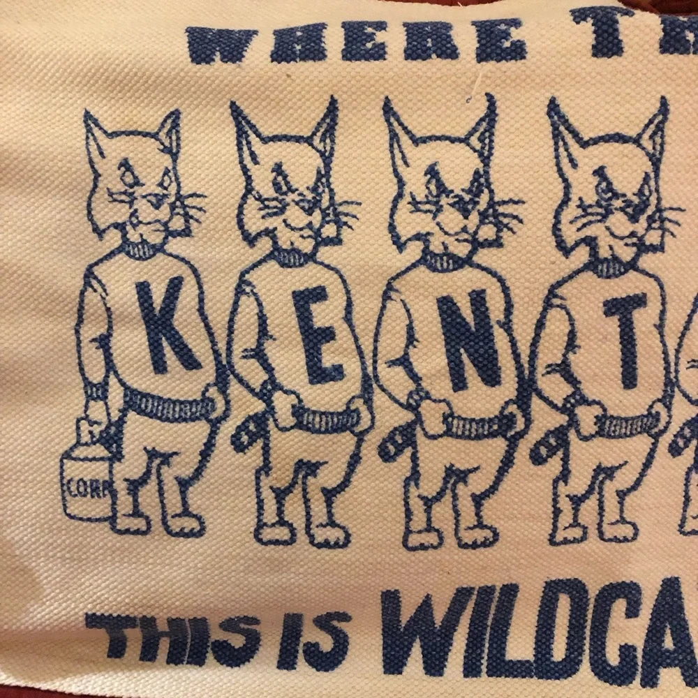 Kentucky Wildcat Printed Woven Mat/Banner Vintage Blue on Cream University Fun!